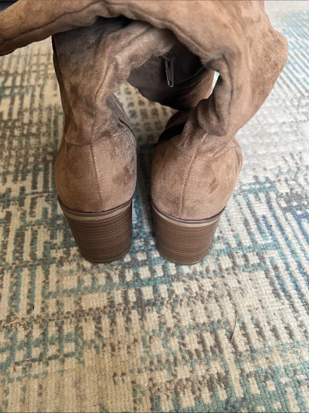 Universal Thread Brown Faux Suede Knee High Western Boots Size 7.5